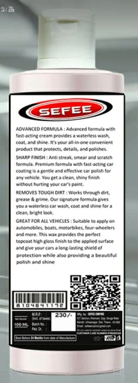 Sefee  dashboard polish Premium quality/100/Ml - Silver, 6/8/12