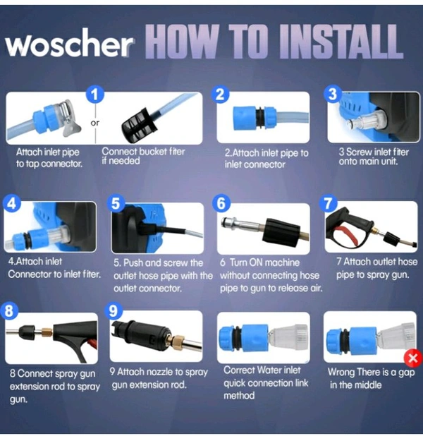 Sefee Woscher Car Washer High Pressure Gun Pressure Washer for Car, Car Washing Pump for Car, Bike and Home Use Cleaning |18 Months Warranty | 100% Copper Motor | 2400 Watts | 240 Bars |
100+ bought in past month - Cornflower Blue