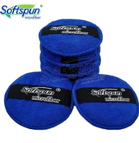 Sefee SOFTSPUN Microfiber Reusable Round Polishing Pad, 1 Pieces Set 340 GSM (Blue) Multipurpose. Ultra-Soft Application Pads with Finger Band Perfect Cleaning for Car, Bike, Window and - Royal Blue