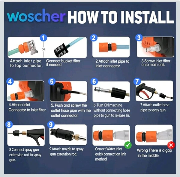 Sefee Woscher Car Washer High Pressure Gun Pressure Washer for Car, Pressure Adjustable Car Washing Pump for Car, Bike and Home Use Cleaning |18 Months Warranty | 2200 Watts | 160 Bars |
300+ bought in past month - Mauve