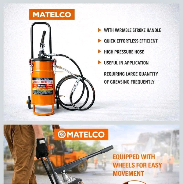 Brand: MATELCO
MATELCO 5KG Bucket Grease Dispenser with Trolley and Variable Stroke Handle || 5 Kg Capacity || High Pressure Pump 5000PSI Use for Automotive, Industrial Equipment, Heavy Machinery Greasing
50%
off
- 40/60, Web Orange
