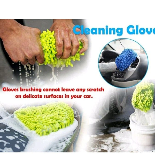 Microfiber Auto Dusting Cleaning Gloves for Cars and Trucks, Perfect to Clean Mirrors and Lamps Microfiber Vehicle Washing Hand Glove Multicolor (Pack of 4), 1200 GSM - Dove Gray