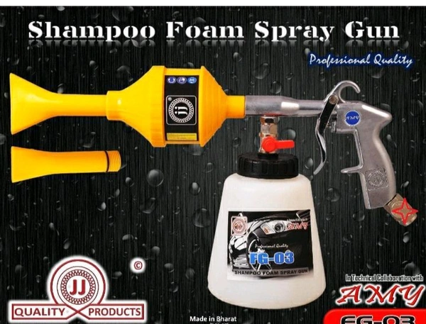 Shampoo Foam Spray Gun for Washing and Cleaning Air Assisted Sprayer Air Foam Gun (1 Foam Gun, 1, Extension, 1 Container) (Plastic, Easy Grip, Adjusted) - Periwinkle