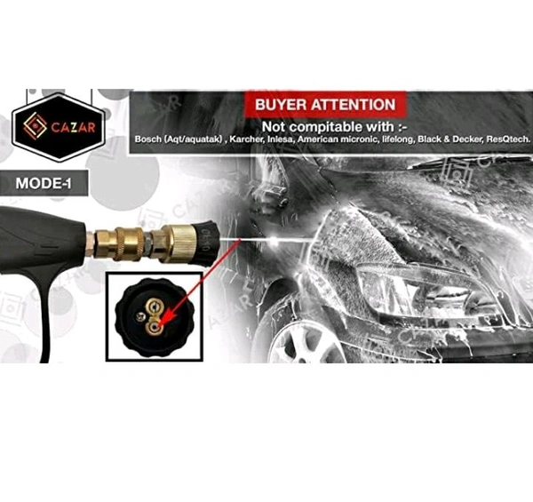 Sefee  Cazar Turbo Nozzle with car Pressure Washer Gun for 2 Spray in 1 Nozzle viz. 40° and 0°. - Cornflower Blue
