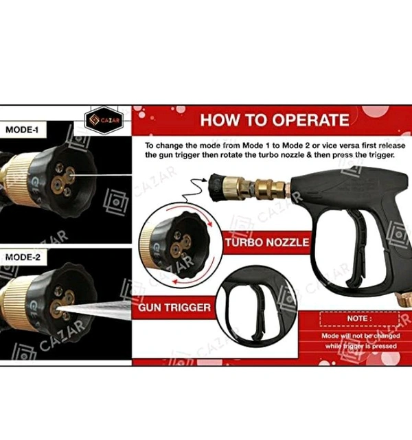 Sefee  Cazar Turbo Nozzle with car Pressure Washer Gun for 2 Spray in 1 Nozzle viz. 40° and 0°. - Cornflower Blue