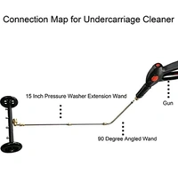 Sefeee Purezo Dual-Function 2 in 1 Underbody Cleaner/UnderCarriage Cleaner, Surface Cleaner for Pressure Washer, 16 Inch, Underbody Car Wash Water Broom with 3 Pieces Extension Wand. - Dorado