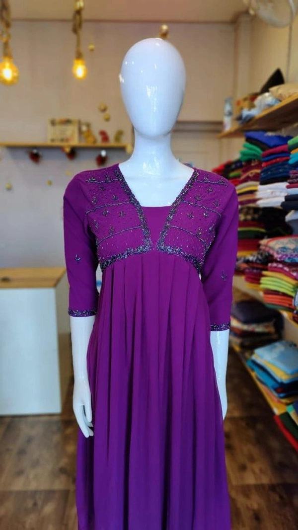 Georgette Aline Kurti - Red, XXL