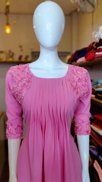 Georgette Aline Kurtis - Peach, XL
