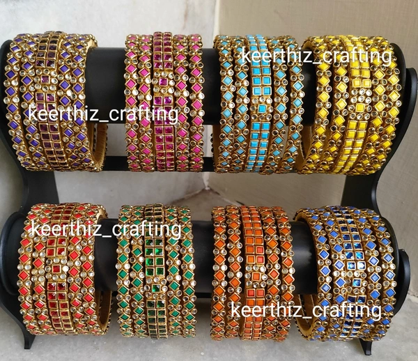 Silk Thread Bangles One Set Choose One Colour  - 2.4
