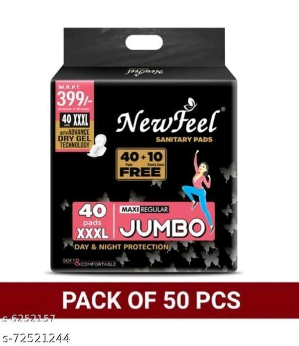 Newfeel Jumbo Sanitary Pads (pack of 1) ( Rating ⭐⭐⭐⭐⭐ 4.1 ) - XXL