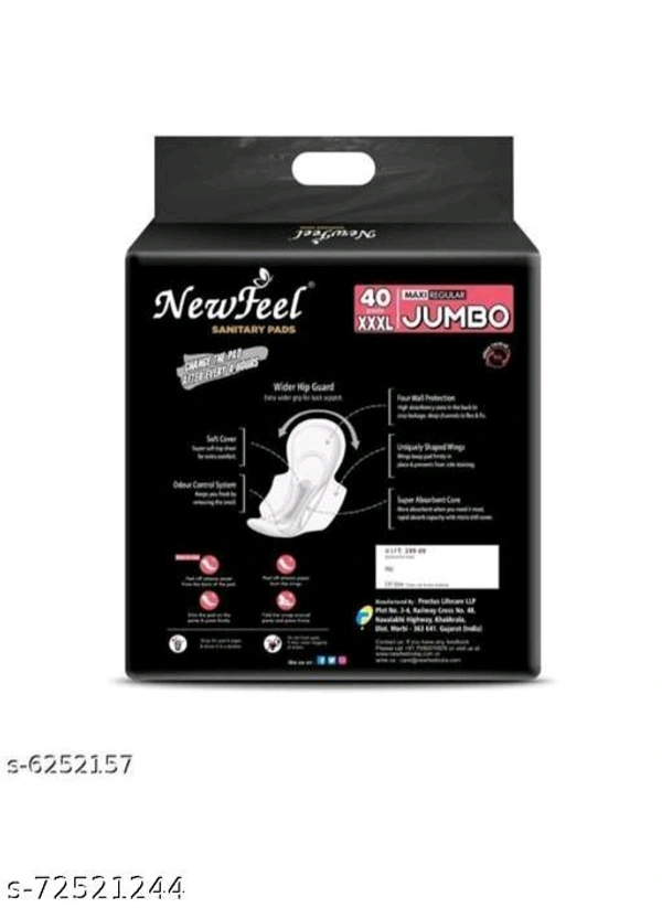 Newfeel Jumbo Sanitary Pads (pack of 1) ( Rating ⭐⭐⭐⭐⭐ 4.1 ) - XXL
