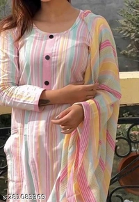 Women Kurti And Pant Set With Dupatta ( Rating ⭐⭐⭐ 3.3 ) - Melanie, L