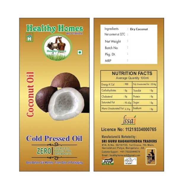 Healthy Homes Coconut Oil - 1 LTR