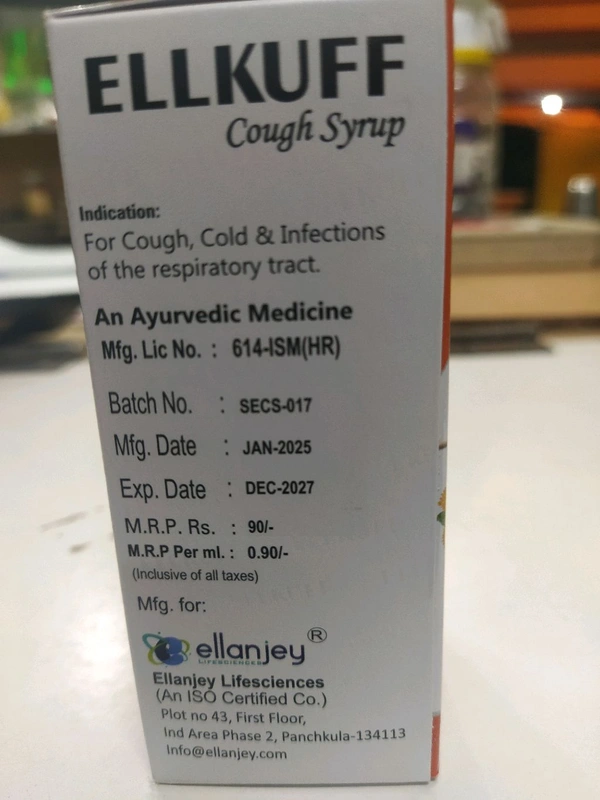 Ellanjey  Ellkuff Cough Syrup  - 100 Ml