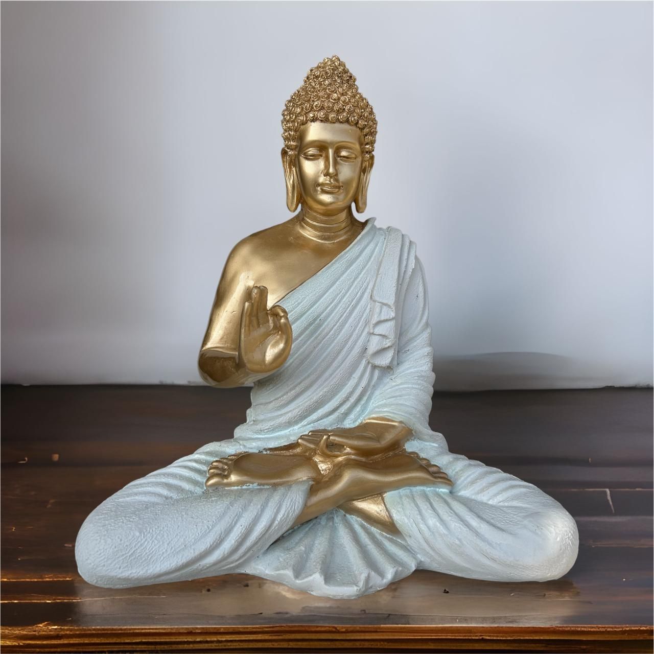 Golden White Buddha 14 Inch