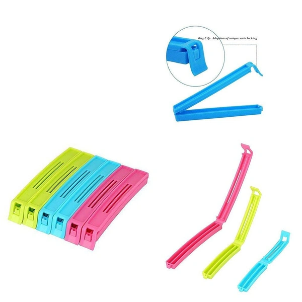 0105 PLASTIC SNACK BAG CLIP SEALER SET (18 PCS, MULTICOLOUR) Premium Quality