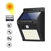 0213 SOLAR SECURITY LED NIGHT LIGHT FOR HOME OUTDOOR/GARDEN WALL (BLACK) (20-LED LIGHTS)