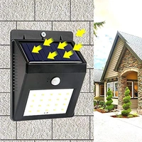 0213 SOLAR SECURITY LED NIGHT LIGHT FOR HOME OUTDOOR/GARDEN WALL (BLACK) (20-LED LIGHTS)