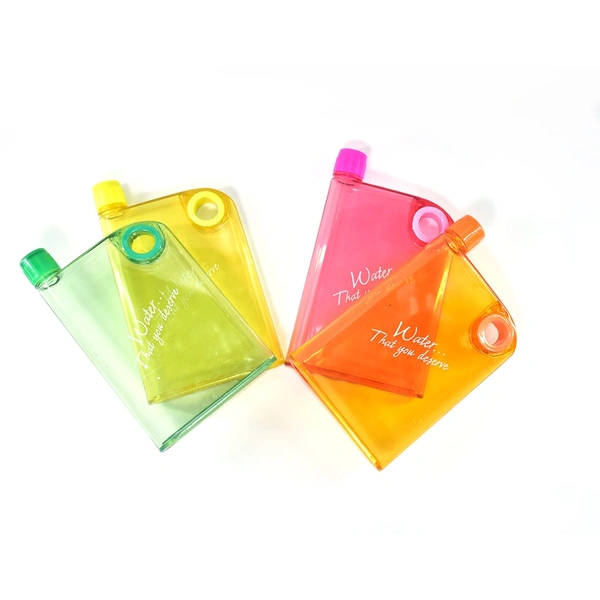0364 NOTEBOOK STYLE SLIM WATER BOTTLE (380 ML, MULTICOLOR)