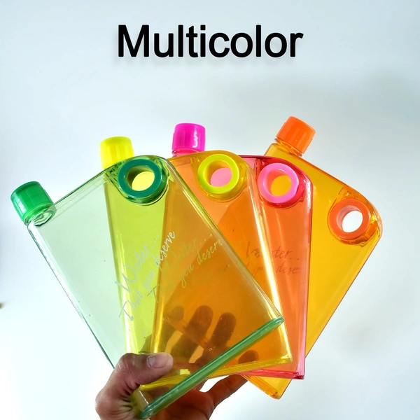 0364 NOTEBOOK STYLE SLIM WATER BOTTLE (380 ML, MULTICOLOR)