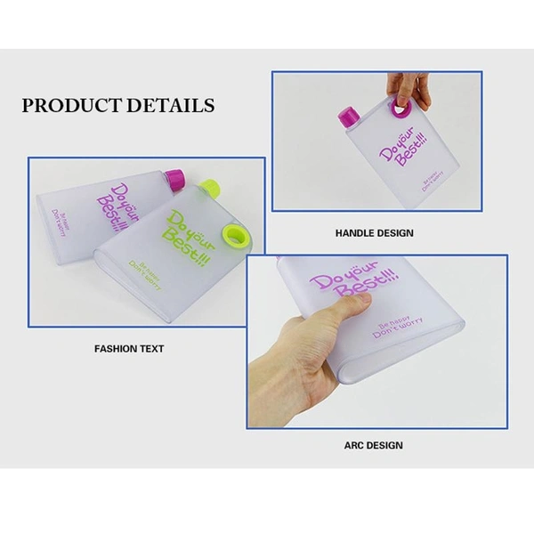 0364 NOTEBOOK STYLE SLIM WATER BOTTLE (380 ML, MULTICOLOR)