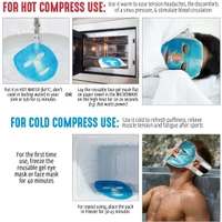 0380 COOLING GEL FACE MASK WITH STRAP-ON VELCRO, MEDIUM