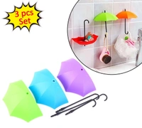 0486 MULTIPURPOSE UMBRELLA KEY HAT HOLDER WALL HANGING HOOK MULTICOLOR