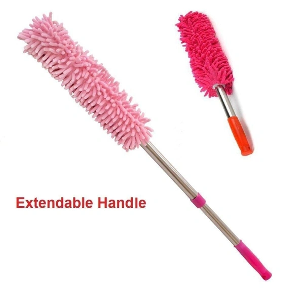 0707 MULTIPURPOSE MICROFIBER CLEANING DUSTER WITH EXTENDABLE TELESCOPIC WALL HANGING HANDLE