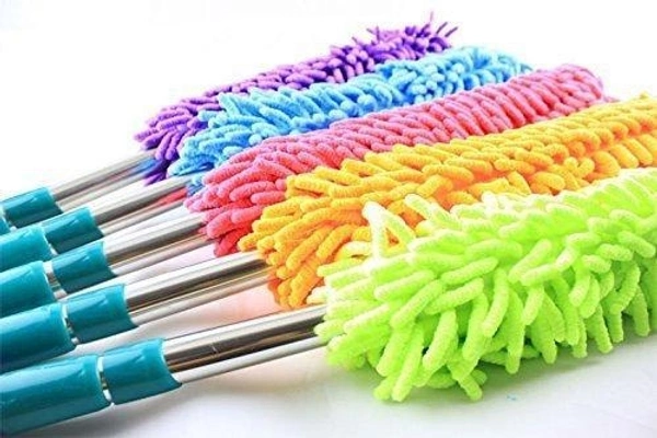 0707 MULTIPURPOSE MICROFIBER CLEANING DUSTER WITH EXTENDABLE TELESCOPIC WALL HANGING HANDLE