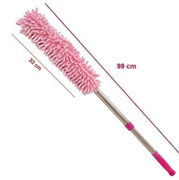 0707 MULTIPURPOSE MICROFIBER CLEANING DUSTER WITH EXTENDABLE TELESCOPIC WALL HANGING HANDLE