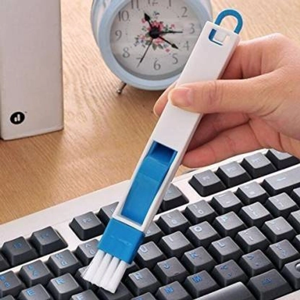 0850 2 IN 1 MULTI-FUNCTION PLASTIC WINDOW SLOT KEYBOARD WARDROBE DUST REMOVAL CLEANING BRUSH