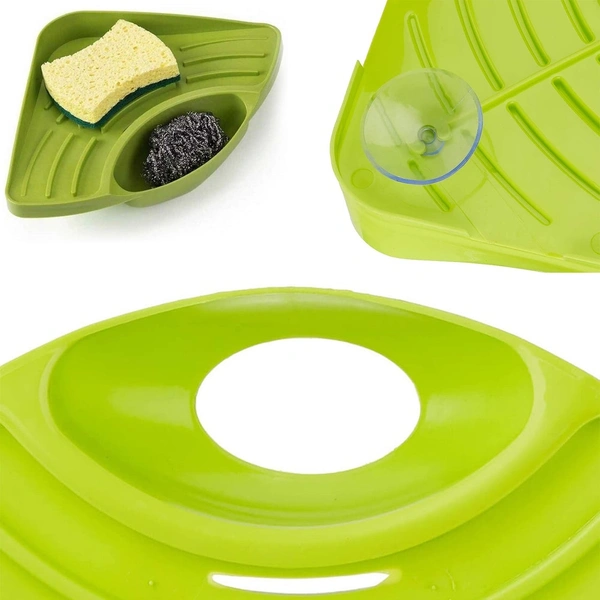 0861H SINK STRAINER BASKET CORNER KITCHEN TRIANGULAR MULTI FUNCTIONAL DRAIN SHELF