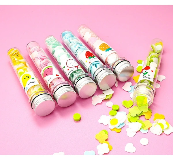 1319 PORTABLE HAND WASHING BATH FLOWER SHAPE PAPER SOAP STRIPS IN TEST TUBE BOTTLE