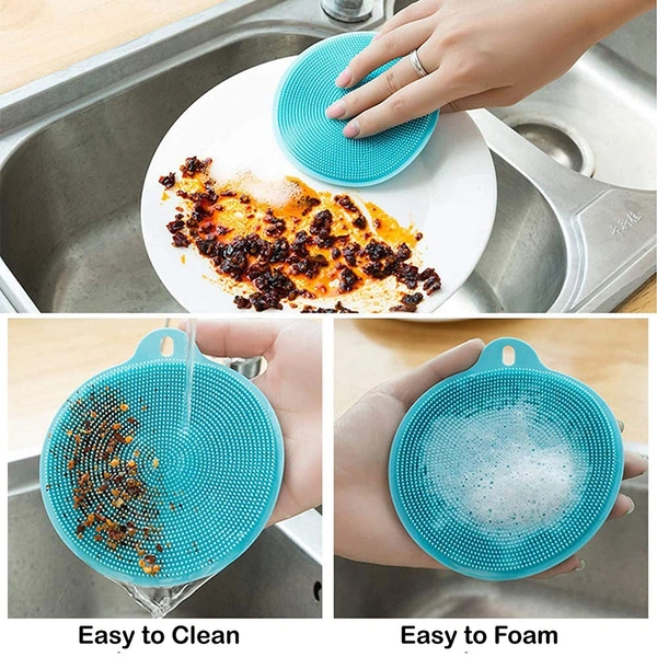 1344A CLEANING SUPPLIES SPONGES SILICONE SCRUBBER FOR KITCHEN NON STICK DISHWASHING