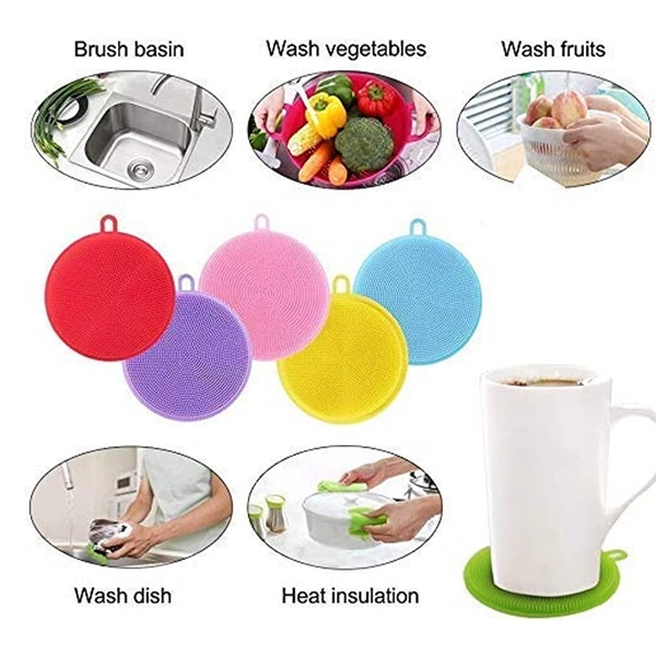 1344A CLEANING SUPPLIES SPONGES SILICONE SCRUBBER FOR KITCHEN NON STICK DISHWASHING