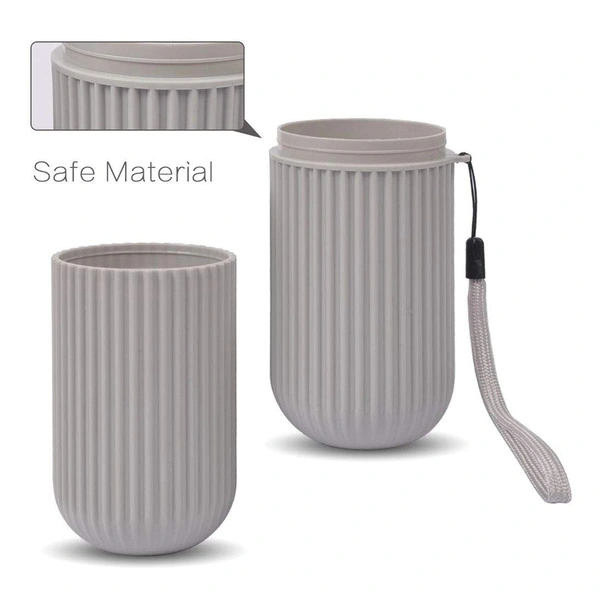 1355A CAPSULE SHAPE TRAVEL TOOTHBRUSH TOOTHPASTE CASE HOLDER (MULTICOLOR)