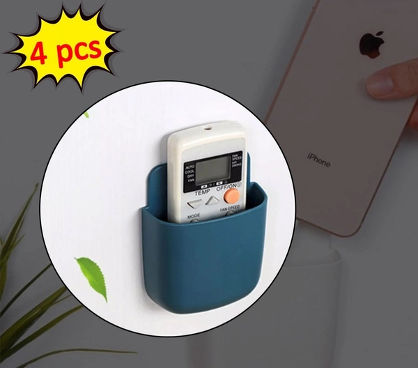 1374 WALL MOUNTED STORAGE CASE WITH MOBILE PHONE CHARGING PORT PLUG HOLDER - PACK OF 4 PCS