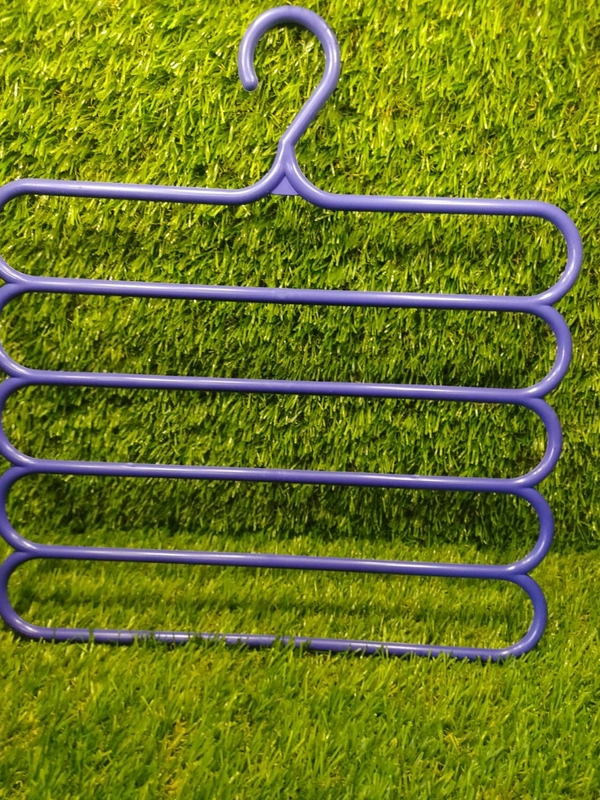 1541 PREMIUM WARDROBE STORAGE ORGANIZER 5 IN 1 MULTIPURPOSE PLASTIC HANGER, ASSORTED (5)