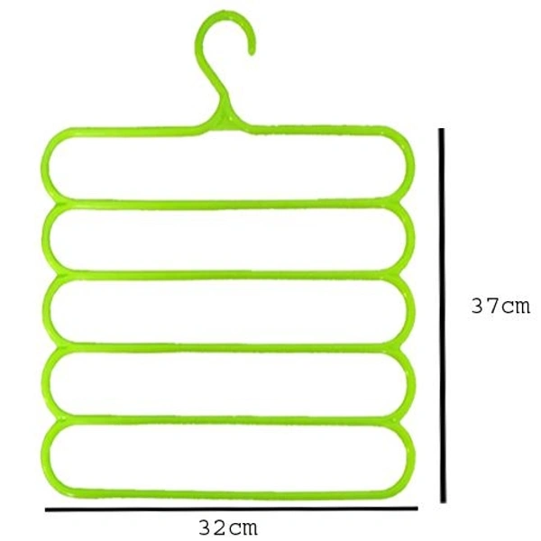 1541 PREMIUM WARDROBE STORAGE ORGANIZER 5 IN 1 MULTIPURPOSE PLASTIC HANGER, ASSORTED (5)
