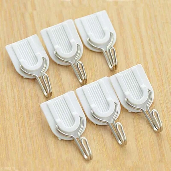 1627 ADHESIVE STICKER ABS PLASTIC HOOK TOWEL HANGER FOR KITCHEN/BATHROOM