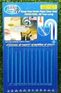 1730 SANI CLEANING STICKS KEEP YOUR DRAINS PIPES CLEAR ODOR HOME CLEANING