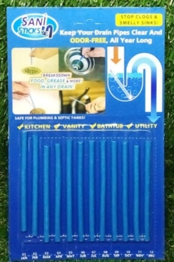 1730 SANI CLEANING STICKS KEEP YOUR DRAINS PIPES CLEAR ODOR HOME CLEANING