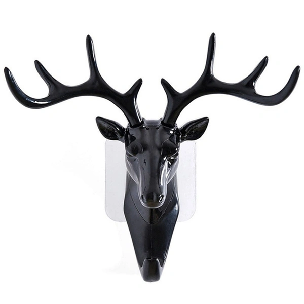 1743 DEER HEAD SELF ADHESIVE WALL DOOR HOOK HANGER