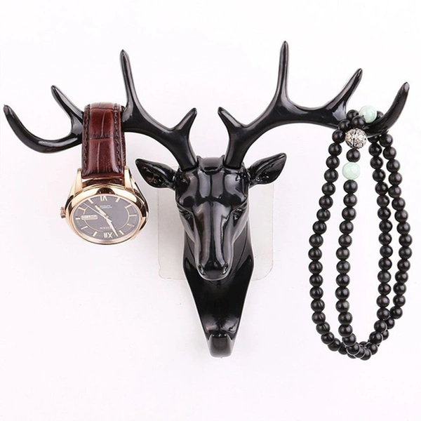 1743 DEER HEAD SELF ADHESIVE WALL DOOR HOOK HANGER