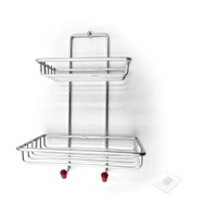 1763 KITCHEN BATHROOM SOAPS STORAGE RACK WITH 2 HOOK FOR HOME