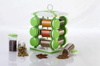 2036 SPICE JAR SET - FOOD GRADE PLASTIC 12PCS SPICE JAR (BROWN BOX)