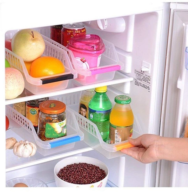2055 KITCHEN PLASTIC SPACE SAVER ORGANIZER BASKET RACK- 4 PCS