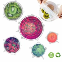 2154 SILICONE STRETCH LIDS REUSEABLE MICROWAVE SAFE FLEXIBLE COVERS (SET OF 6) (LOOSE PACK)