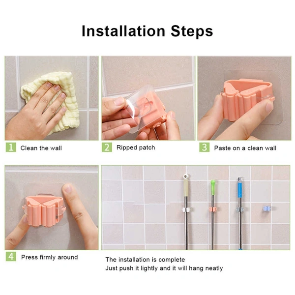 2177 MAGIC STICKER SERIES SELF ADHESIVE MOP AND BROOM HOLDER