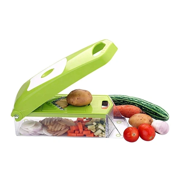 2415 VEGETABLE CUTTER CHOPPER CHIPSER FOR KITCHEN 12 IN 1 (11 BLADE AND 1 PEELER)Premium Quality